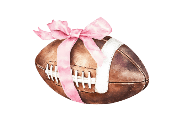 Download Watercolor Pink Bow Football Clipart - Football Collection
