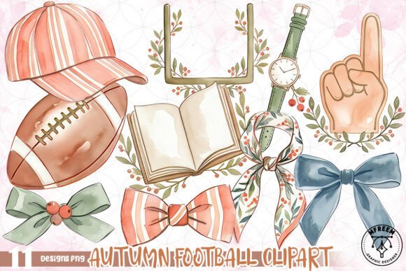 Download Watercolor Autumn Football Clipart PNG - Football Collection