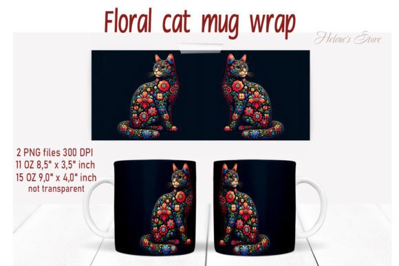 Download Flowers Cat Mug Wrap Sublimation Designs - Mug wrap sublimation designs Collection